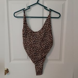 American Apparel Leopard thong bodysuit